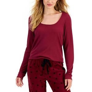 Jenni By Jennifer Moore Womens Solid Long-Sleeve Pajama Top Only,1-Piece Size XS